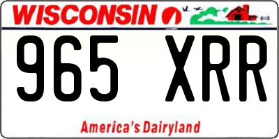 WI license plate 965XRR
