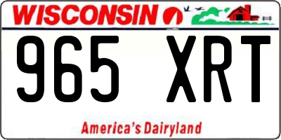 WI license plate 965XRT