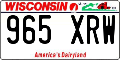 WI license plate 965XRW
