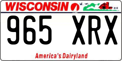 WI license plate 965XRX