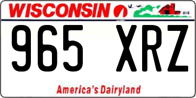 WI license plate 965XRZ