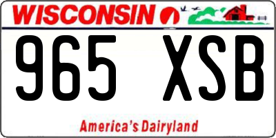 WI license plate 965XSB