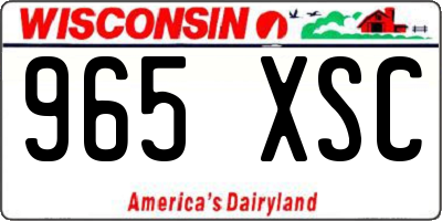 WI license plate 965XSC