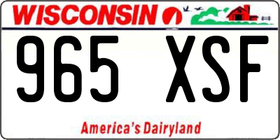 WI license plate 965XSF