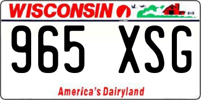 WI license plate 965XSG