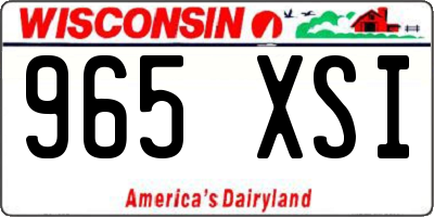 WI license plate 965XSI