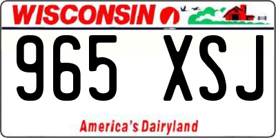 WI license plate 965XSJ
