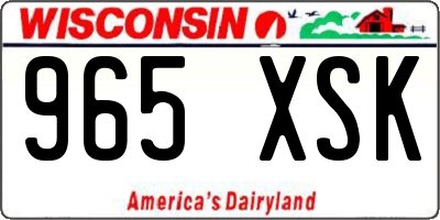 WI license plate 965XSK