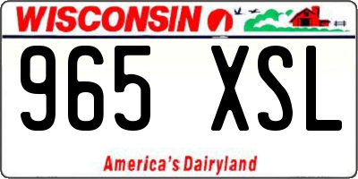 WI license plate 965XSL