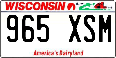 WI license plate 965XSM