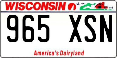 WI license plate 965XSN