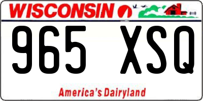 WI license plate 965XSQ