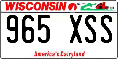WI license plate 965XSS