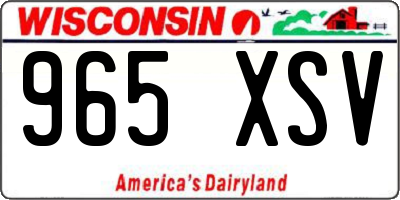 WI license plate 965XSV