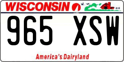WI license plate 965XSW