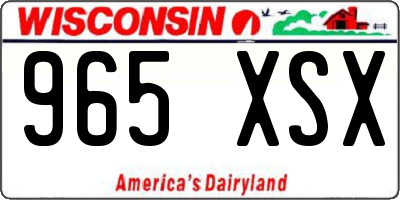WI license plate 965XSX