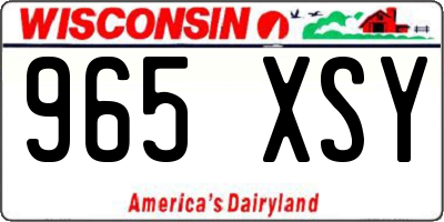 WI license plate 965XSY