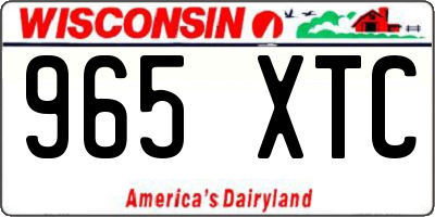 WI license plate 965XTC