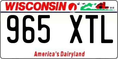 WI license plate 965XTL