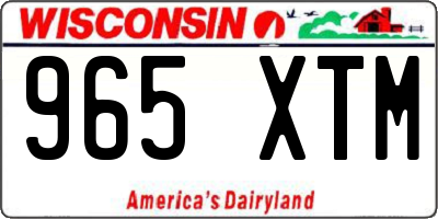 WI license plate 965XTM