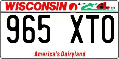 WI license plate 965XTO