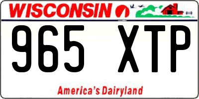WI license plate 965XTP