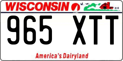 WI license plate 965XTT