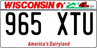 WI license plate 965XTU