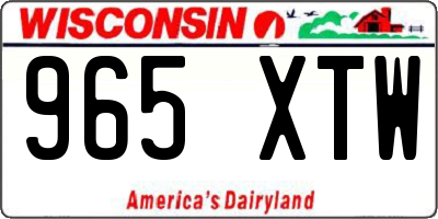 WI license plate 965XTW