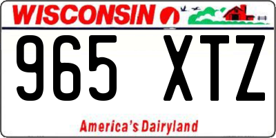 WI license plate 965XTZ