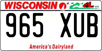 WI license plate 965XUB