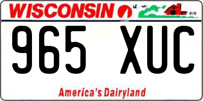 WI license plate 965XUC