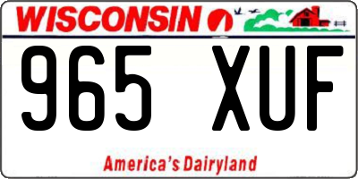 WI license plate 965XUF