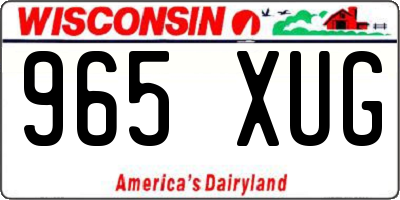 WI license plate 965XUG