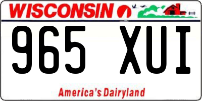 WI license plate 965XUI
