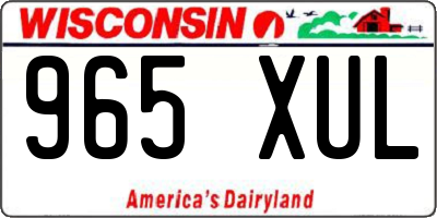 WI license plate 965XUL