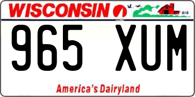 WI license plate 965XUM
