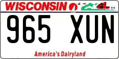WI license plate 965XUN