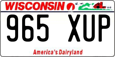 WI license plate 965XUP