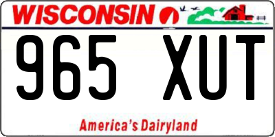 WI license plate 965XUT