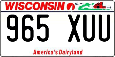 WI license plate 965XUU