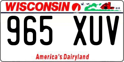 WI license plate 965XUV