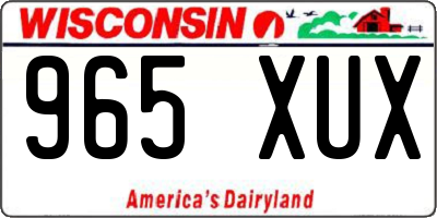 WI license plate 965XUX
