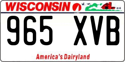 WI license plate 965XVB