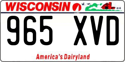 WI license plate 965XVD