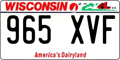 WI license plate 965XVF