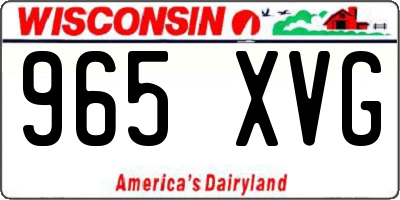WI license plate 965XVG