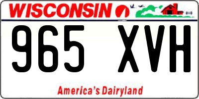 WI license plate 965XVH