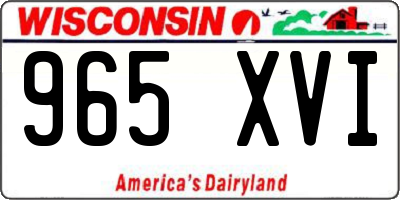 WI license plate 965XVI
