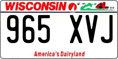 WI license plate 965XVJ
